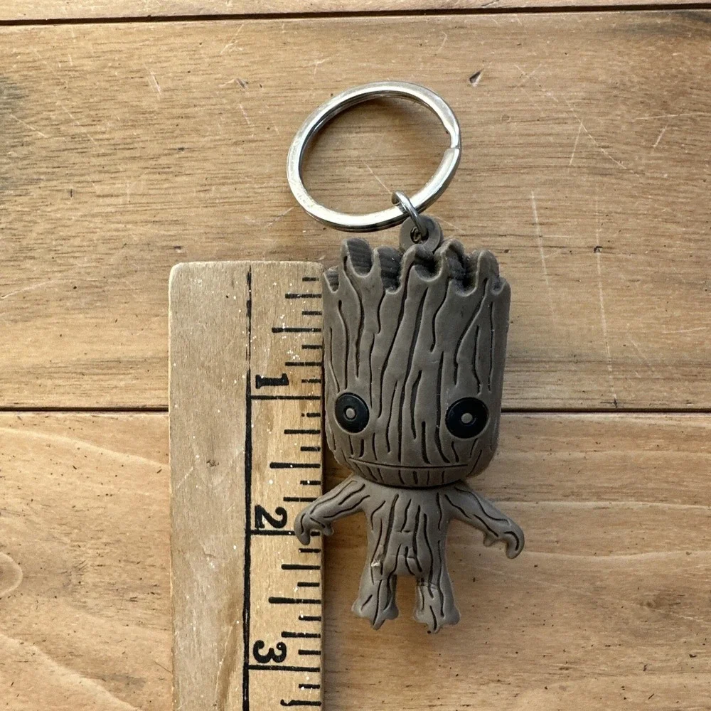 Marvel Groot Keychain Unisex OS Brown Rubber 3D Figure Guardians of the Galaxy